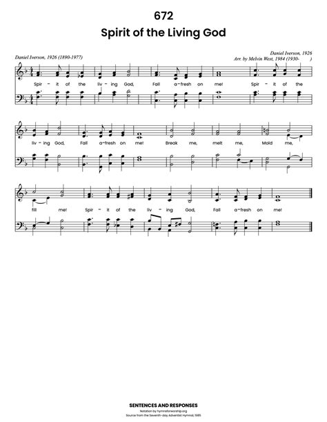 SDAH 672: Spirit of the Living God – Hymns for Worship.